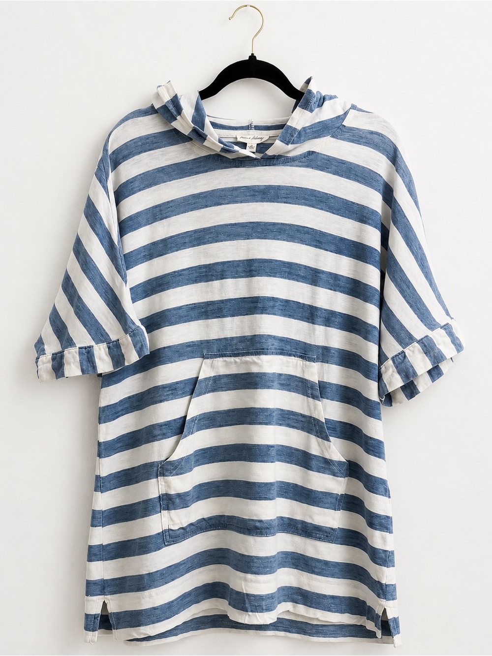 Jane and Delancey Blue & White Striped Hooded Tee